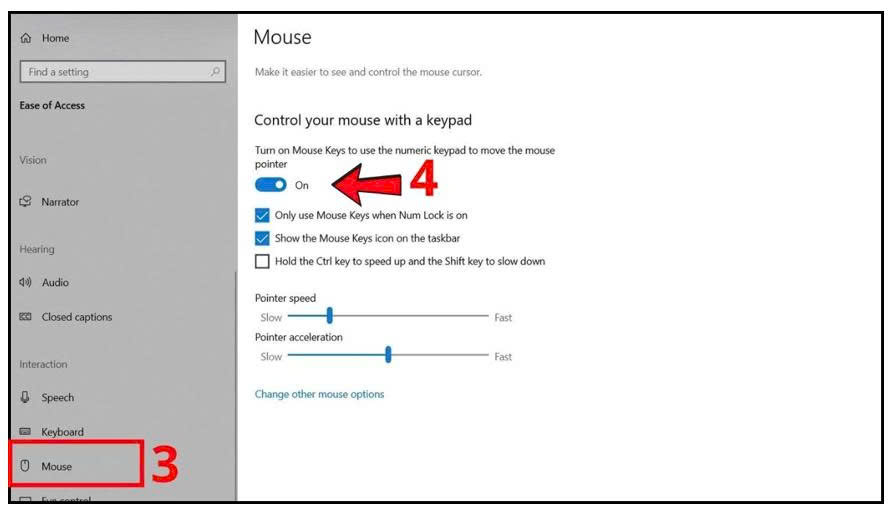 Học tin học văn phòng tại Thanh Hóa Mouse Keys là một tính năng hỗ trợ sẵn có trên hệ điều hành, cho phép người dùng sử dụng bàn phím để thay 